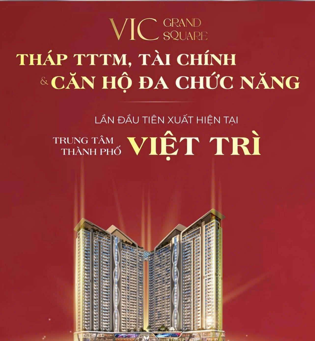 CHÍNH CHỦ BÁN GẤP – CĂN HỘ SÂN VƯỜN DUY NHẤT TẠI VIC GRAND SQUARE - GIA CẨM - TP.VIỆT TRÌ