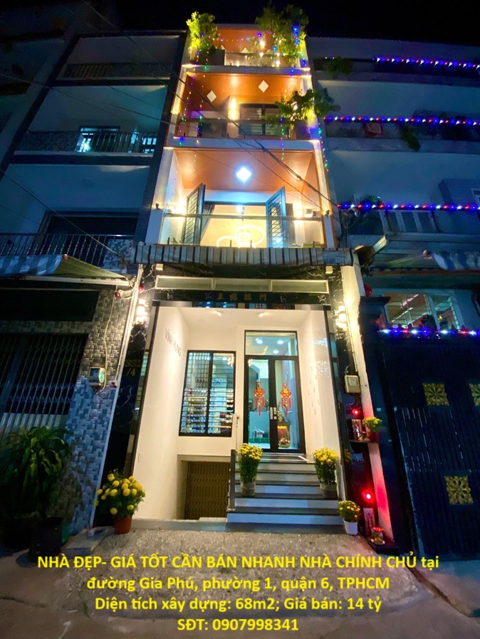 NHÀ ĐẸP- GIÁ TỐT CẦN BÁN NHANH NHÀ CHÍNH CHỦ tại quận 6, TPHCM