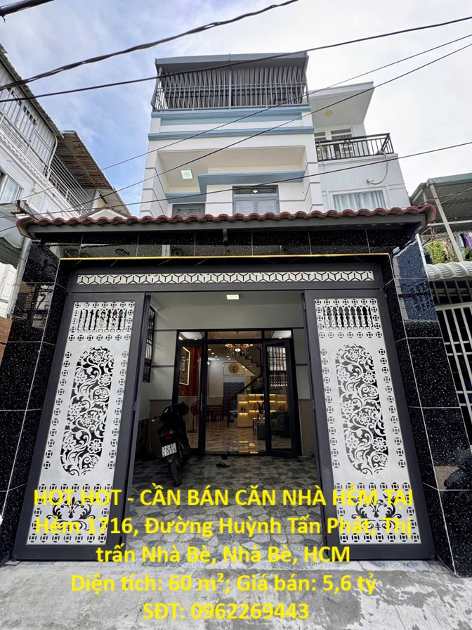 HOT HOT - CẦN BÁN CĂN NHÀ HẺM TẠI Hẻm 1716, Đường Huỳnh Tấn Phát, Thị trấn Nhà Bè, Nhà Bè, HCM
