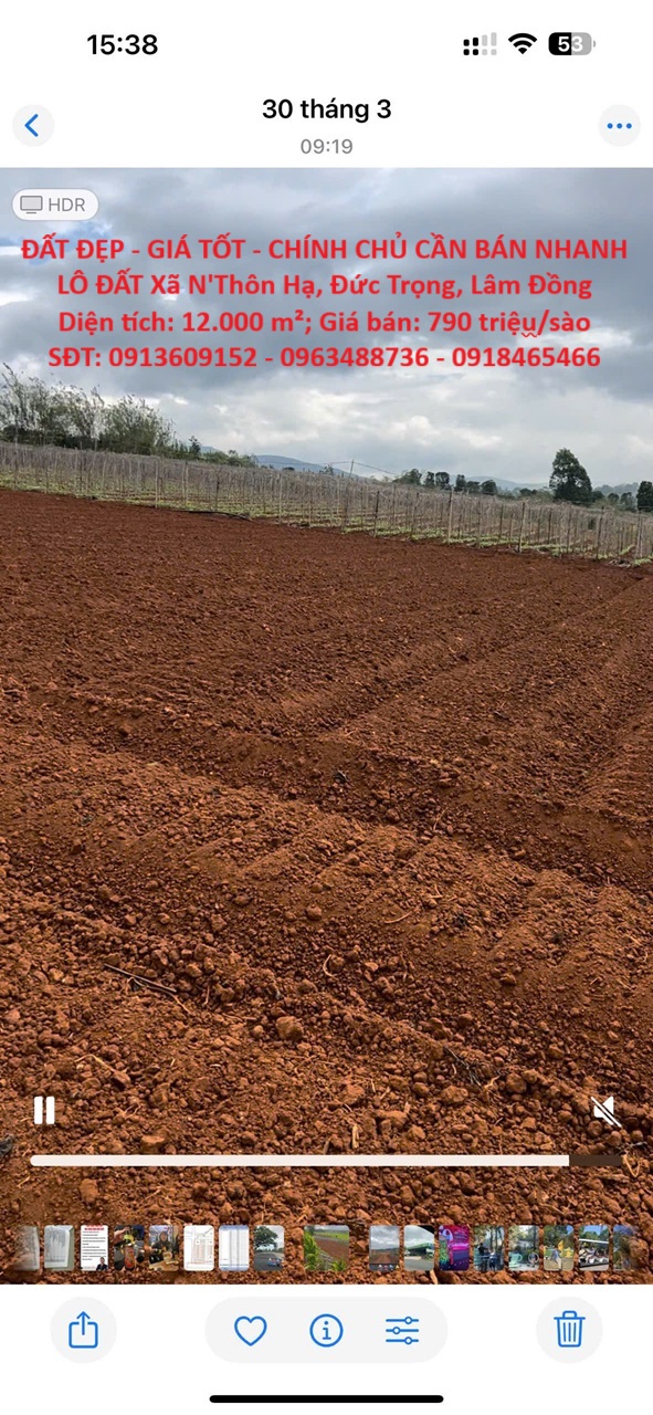 ĐẤT ĐẸP - GIÁ TỐT - CHÍNH CHỦ CẦN BÁN NHANH LÔ ĐẤT Xã N'Thôn Hạ, Đức Trọng, Lâm Đồng