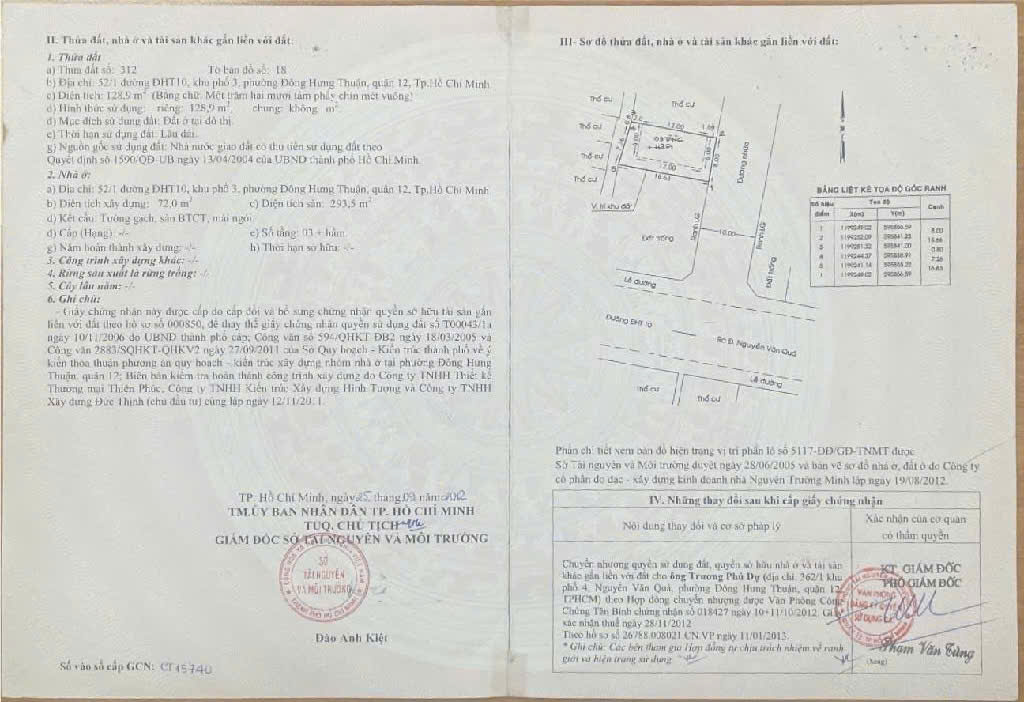 BÁN NHÀ 4 TẤM (8x17) MT NHỰA 10M ĐÔNG HƯNG THUẬN 10, Q12 – GIÁ 14,5 TỶ