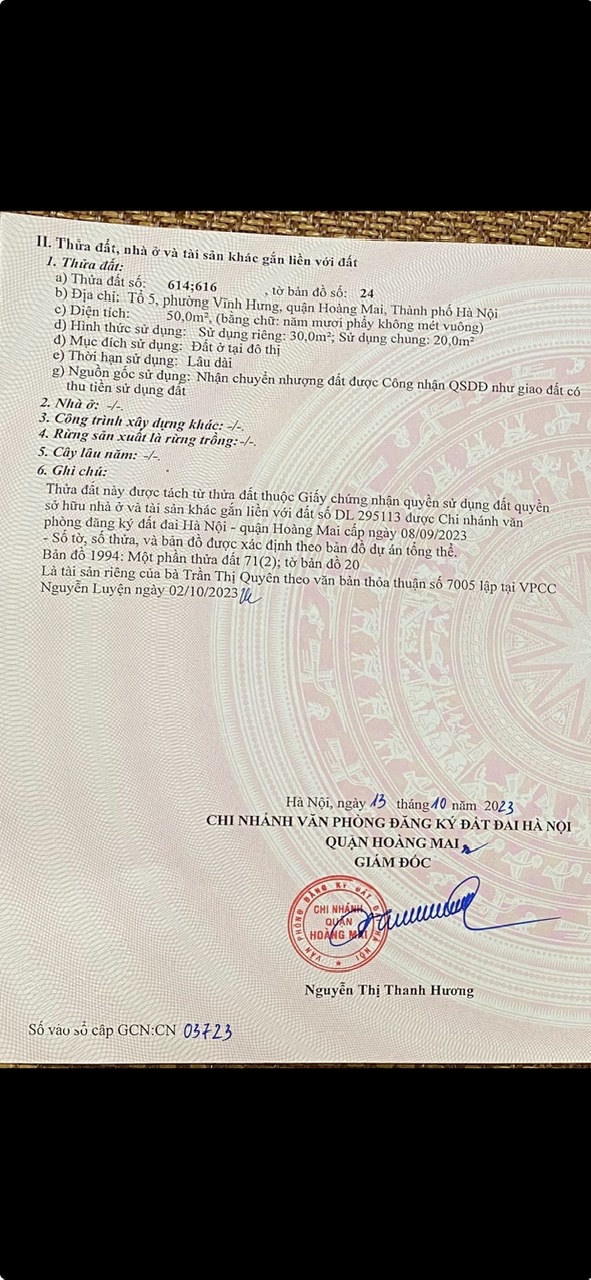 NHÀ CHÍNH CHỦ - 5 TẦNG MỚI XÂY - Tổ 5, Phường Vĩnh Hưng, Quận Hoàng Mai, Hà Nội