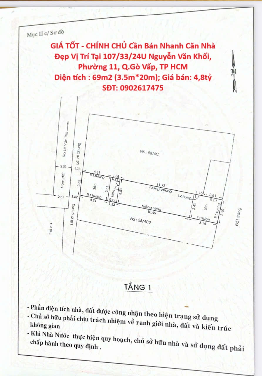 GIÁ TỐT - CHÍNH CHỦ Bán Nhanh Căn Nhà Đẹp Vị Trí Tại Quận Gò Vấp, TP HCM