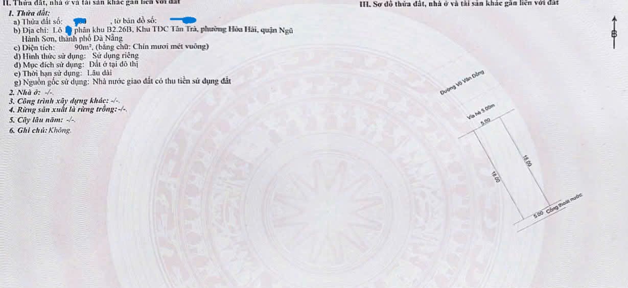 Bán cặp đất biển Võ Văn Đồng, Tân Trà, Ngũ Hành Sơn