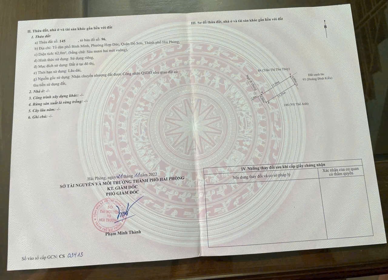 BÁN LÔ ĐẤT TUYẾN 2 BÌNH MINH – NAM ĐỒ SƠN, GIÁ CHỈ 6XX TRIỆU ZALO 0567 222 555