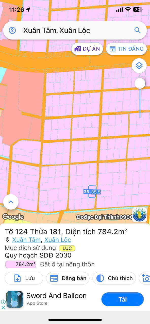 BÁN 2 LÔ Đất - VỊ TRÍ TẠI : Xuân tâm - Xuân Hưng nay thuộc Xuân hòa -ĐỒNG NAI