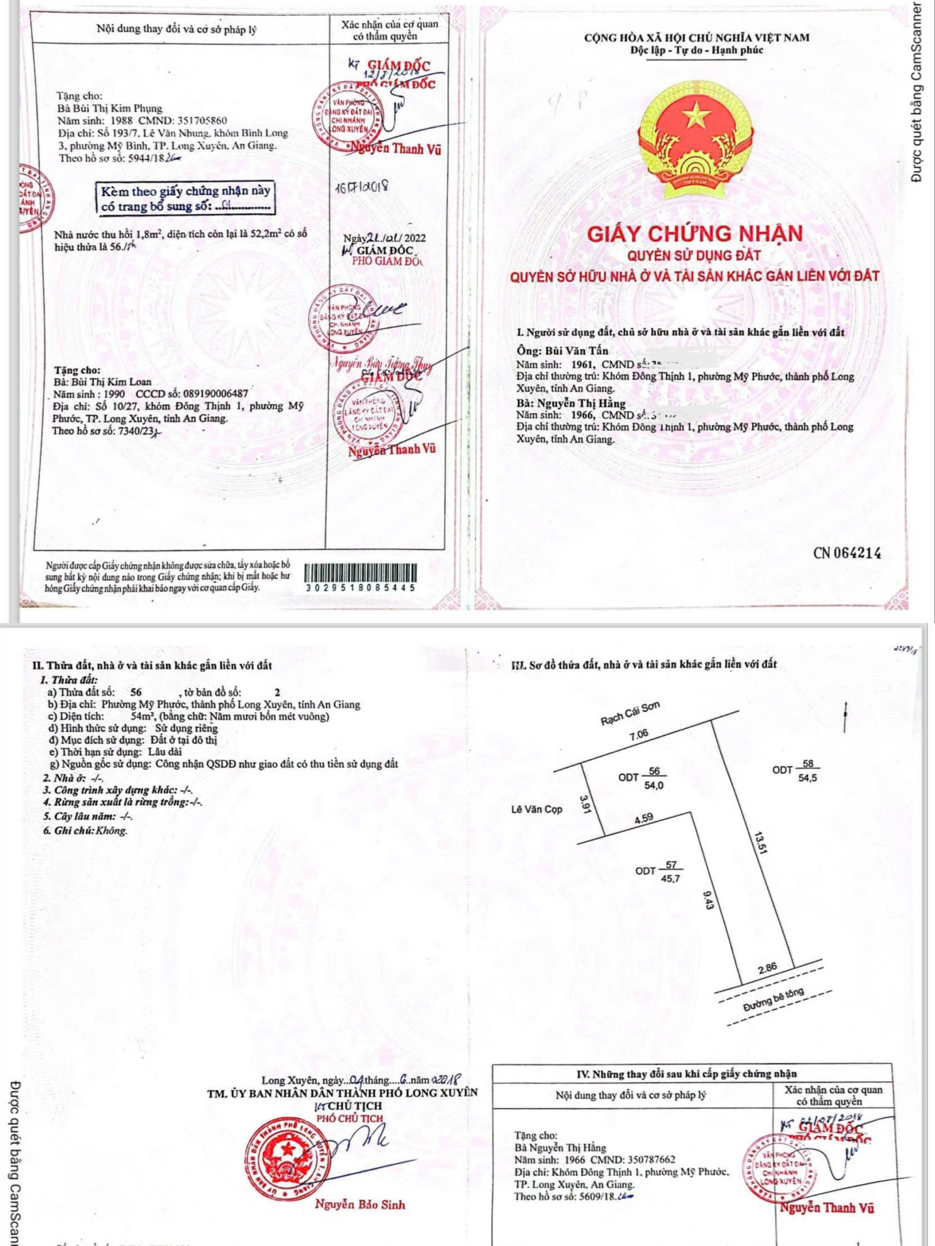 Bán 54m2 Đất Nền Tặng Nhà Tại Phường Mỹ Phước, Thành Phố Long Xuyên, Tỉnh An Giang