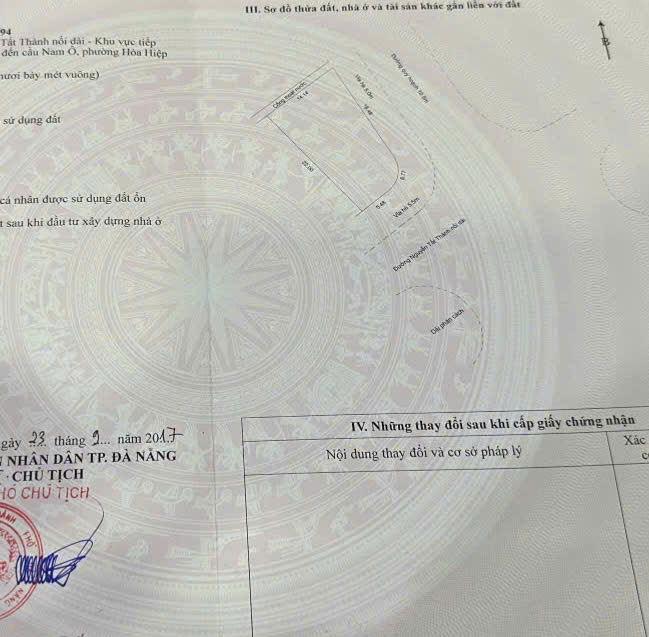 Bán đất LÔ GÓC 2MT đường Nguyễn Tất Thành - Đàm Quang Trung