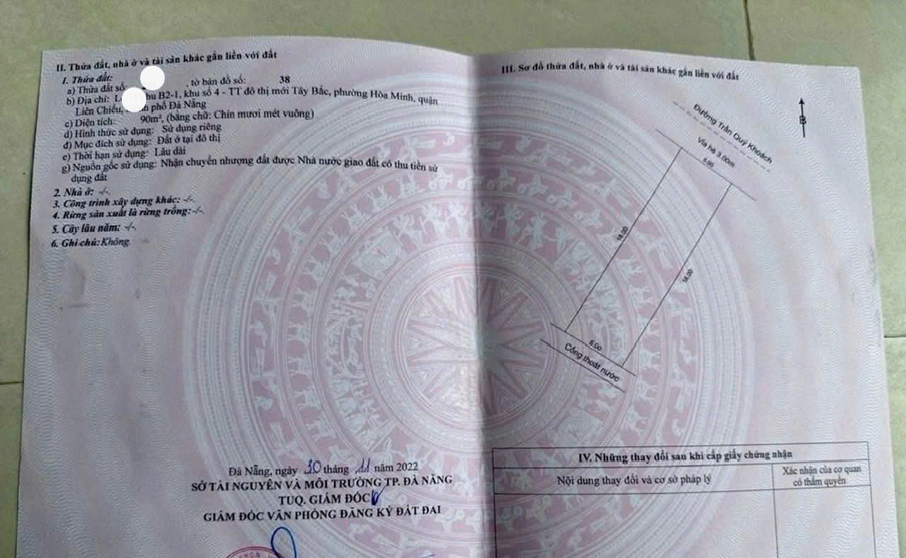 Bán đất đường Trần Qúy Khoách - vị trí sát Hồ Tùng Mậu - Nguyễn Sinh Sắc