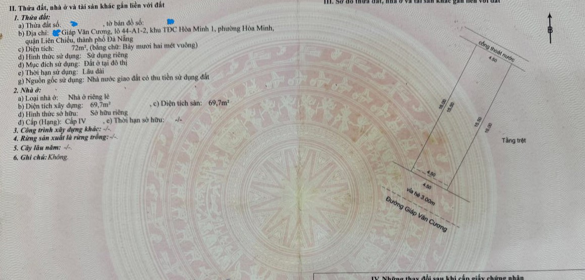 bán nhà cấp 4 gác lững Giáp Văn Cương - P Hoà Khánh - Đà Nẵng