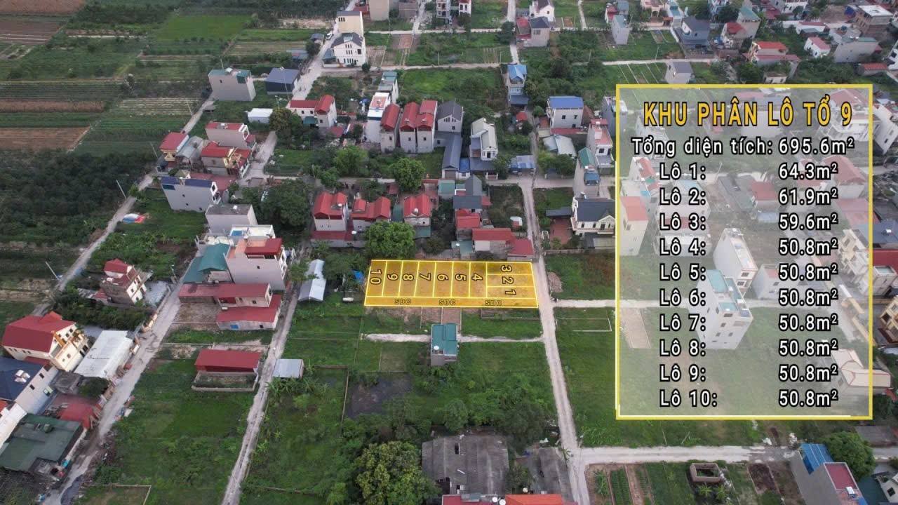 BÁN ĐẤT TỔ 10 (ẤP TRE, XÃ QUANG MINH, HN)-ÔTÔ VÀO ĐẤT, 100% THỔ CƯ, GIÁ ĐẦU TƯ (chỉ 2.6tỷ/lô)