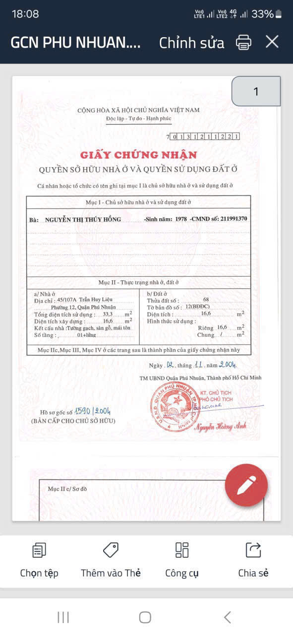 Bán nhà hxh 3 lầu phú nhuận 3 ti