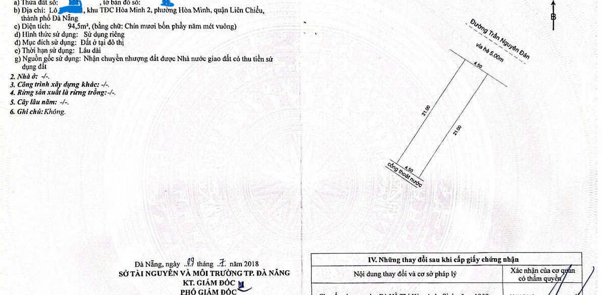 Bán đất đường Trần Nguyên Đán - Thông Nguyễ Sinh Sắc