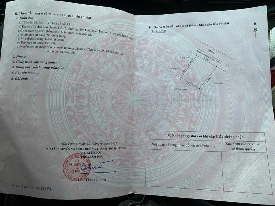 GIÁ SIÊU RẺ 5XX TRIỆU – LÔ ĐẤT Ô TÔ ĐỖ CỬA TẠI QUYẾT TIẾN, ĐỒ SƠN ZALO 0567 222 555