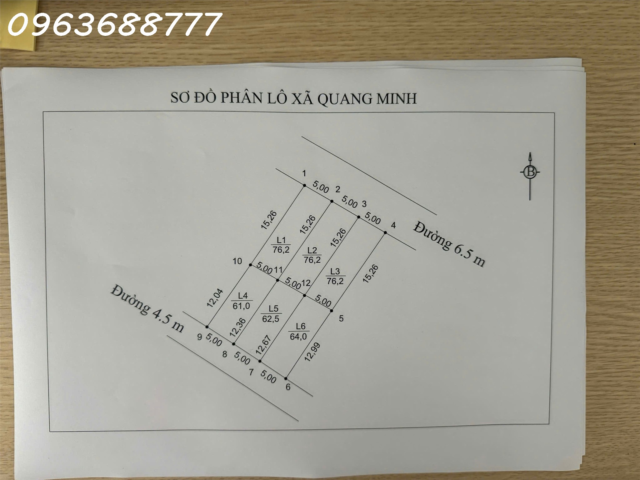 CC BÁN 76M TỔ 10 TT QUANG MINH,MT 5M,VUÔNG ĐẸP,TRỤC KINH DOANH Ô TÔ TRÁNH