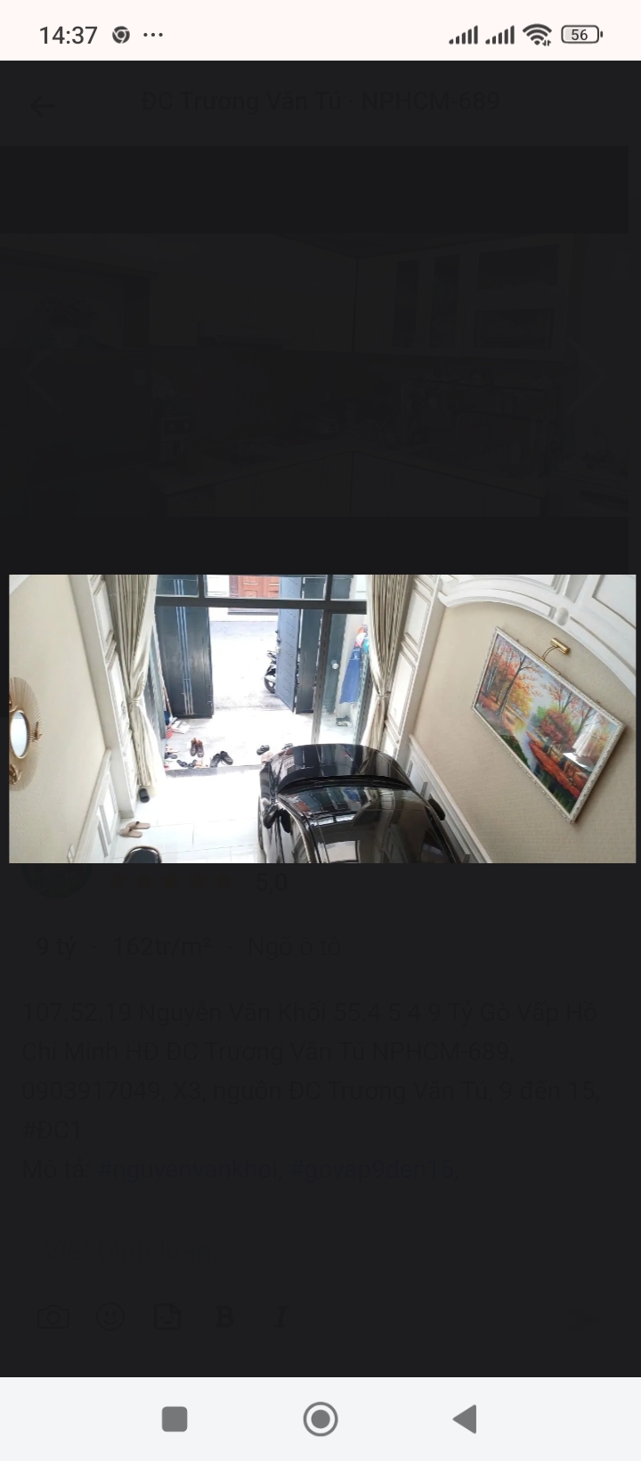 Chủ cần bán nhà hẻm đường Nguyễn Văn Khối P8 Quận Gò Vấp TP HCM DT 55m2. Giá 9Tỷ.