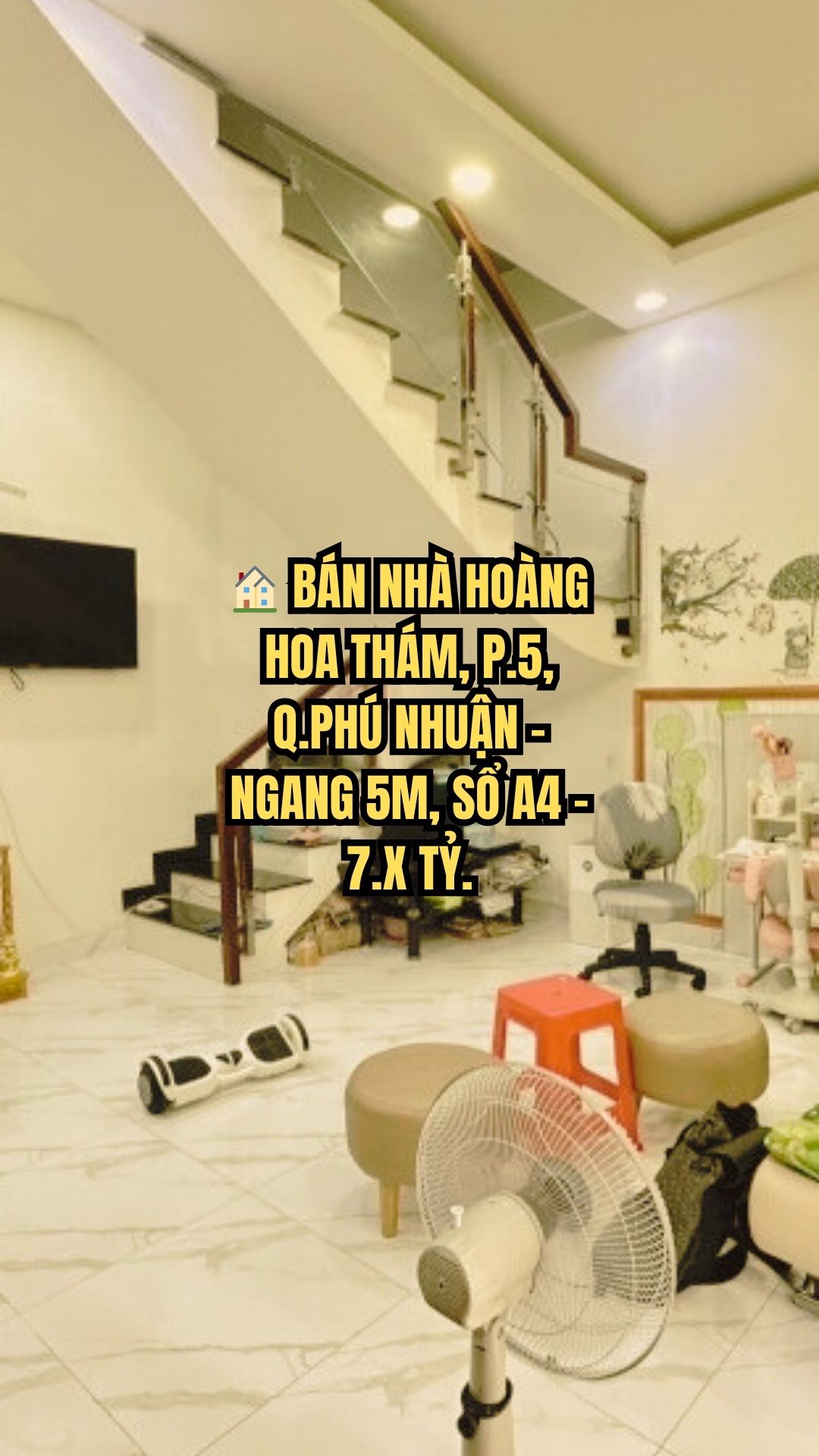 BÁN NHÀ HOÀNG HOA THÁM, P.5, Q.PHÚ NHUẬN - NGANG 5M, SỔ A4 - 7.X TỶ.