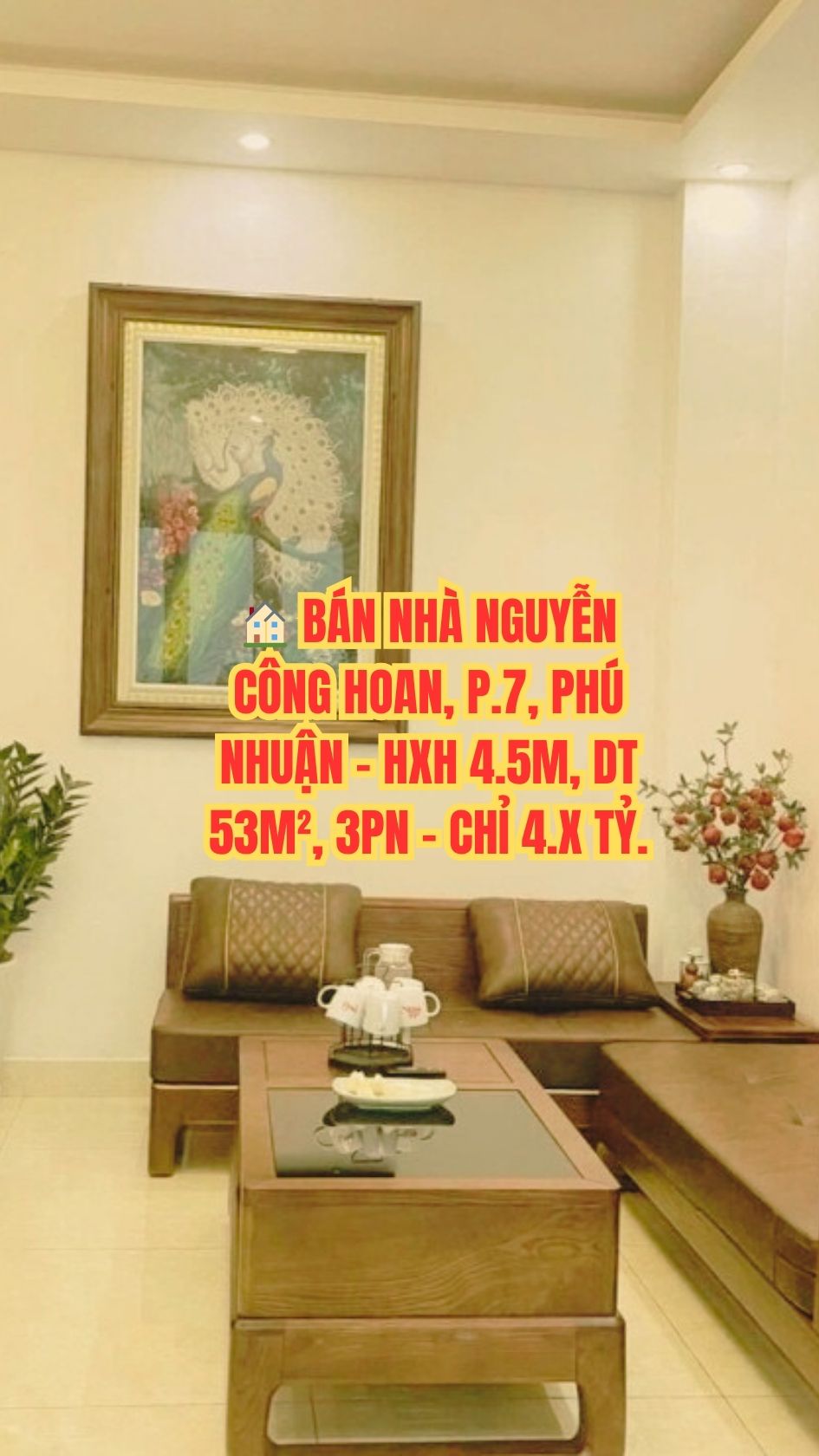 BÁN NHÀ NGUYỄN CÔNG HOAN, P.7, PHÚ NHUẬN - HXH 4.5M, DT 53M², 3PN - CHỈ 4.X TỶ.