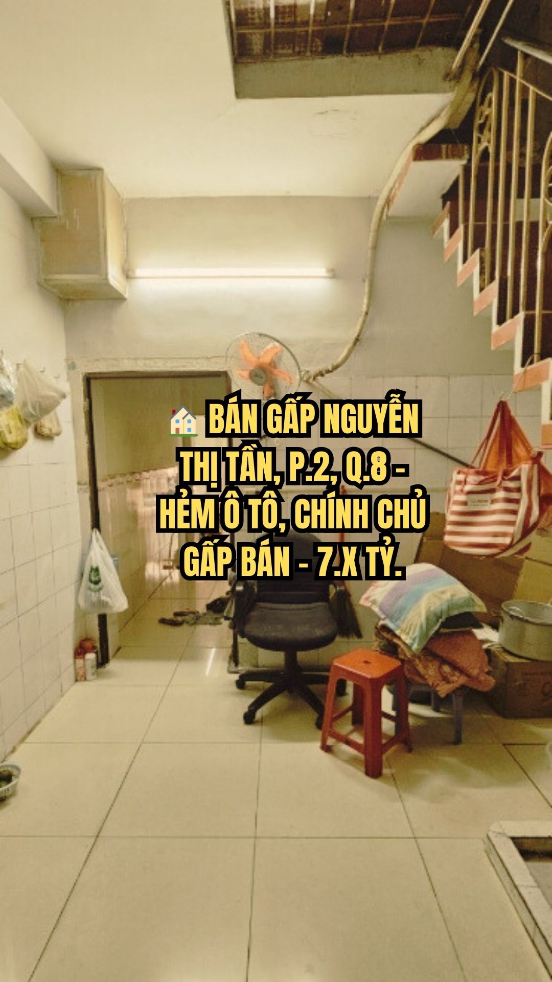 BÁN GẤP NGUYỄN THỊ TẦN, P.2, Q.8 - HẺM Ô TÔ, CHÍNH CHỦ GẤP BÁN - 7.X TỶ.