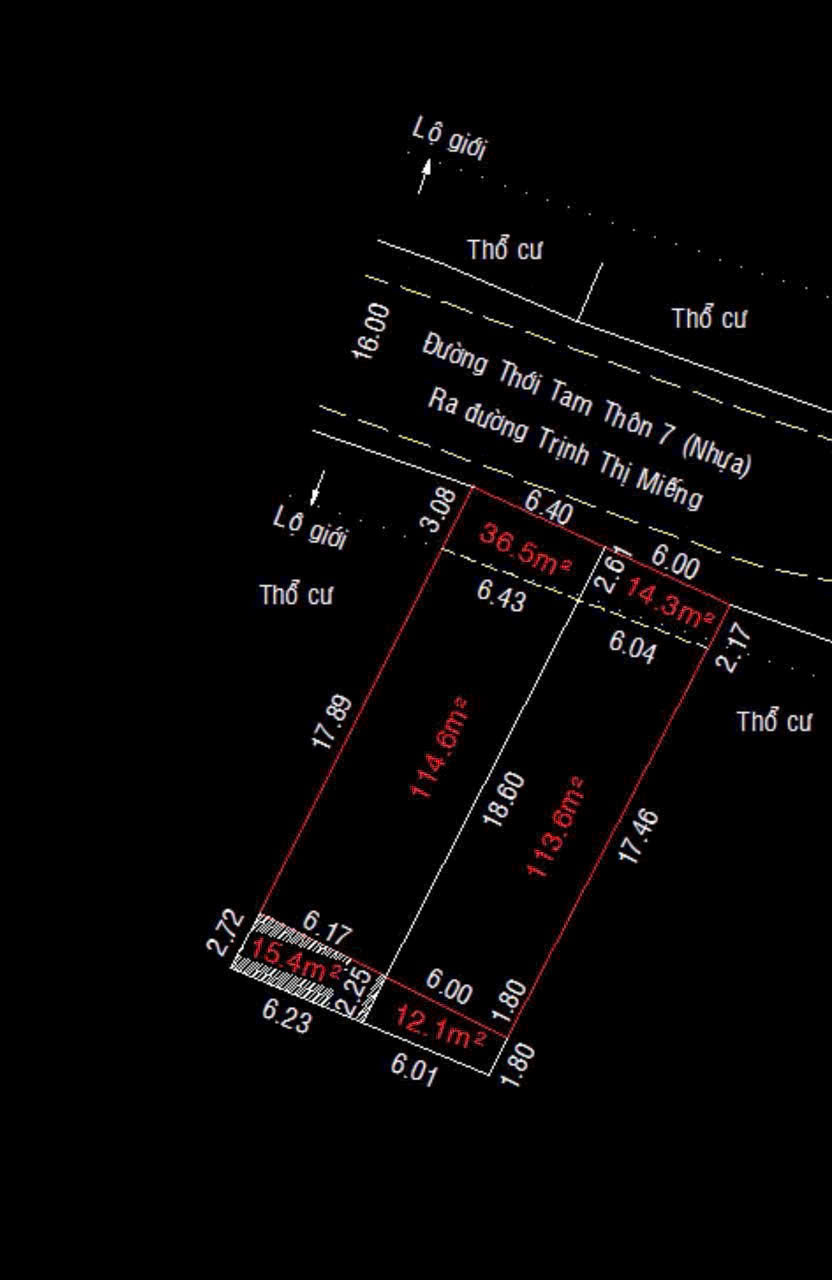 CẶP ĐẤT (6x23) MẶT TIỀN TAM ĐÔNG 2, THỚI TAM THÔN, HÓC MÔN