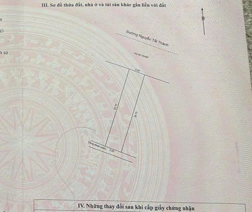 Chào bán lô đất đường hiếm NGUYỄN TẤT THÀNH, tp Đà Nẵng DT: 128.5m² (ngang 5m) Đường 45m lề 10m Giá: 14.8 tỷ (tl)