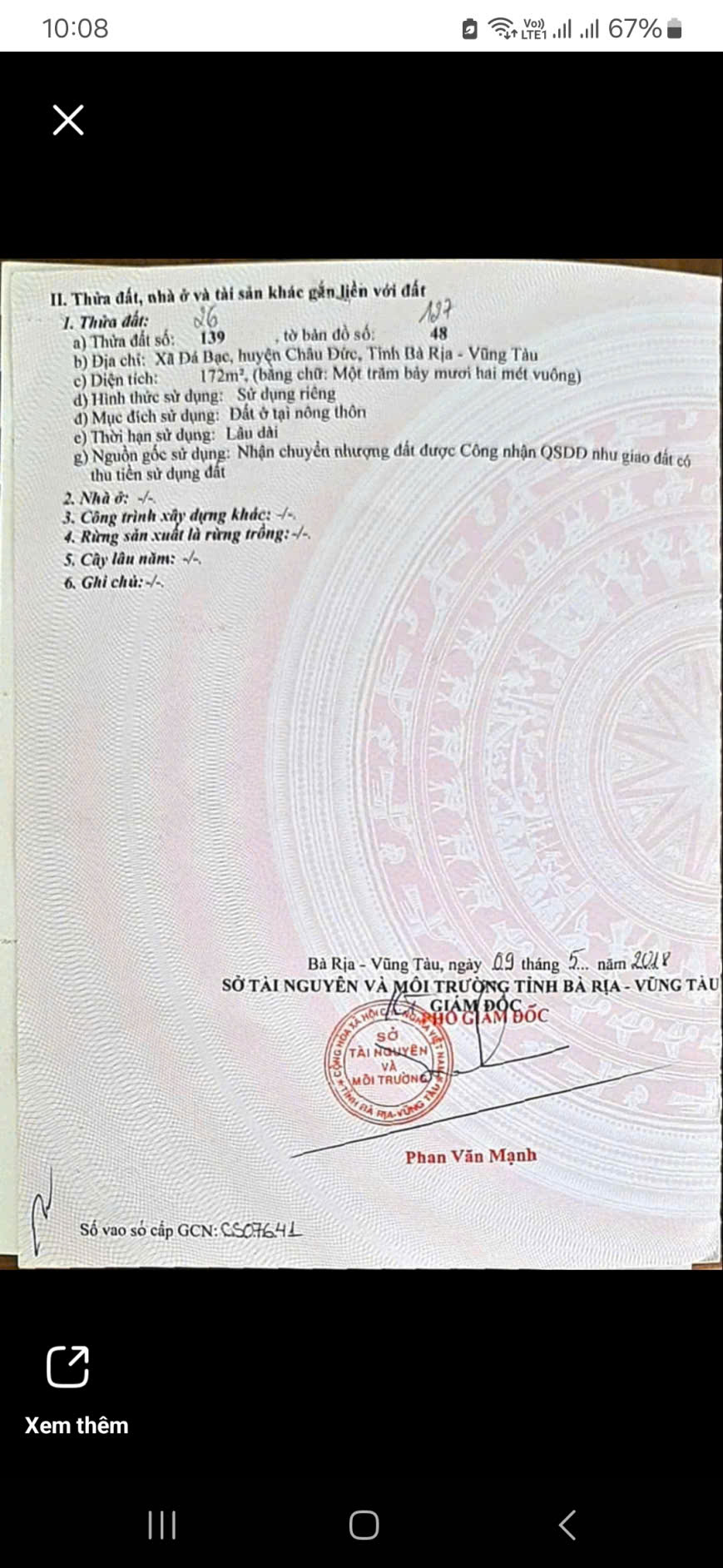 Cần bán đất ngã tư ql56 vs đ 21 .có nhà tiện kinh doanh buôn bán Gần trường cấp 3 Ngô Quyền