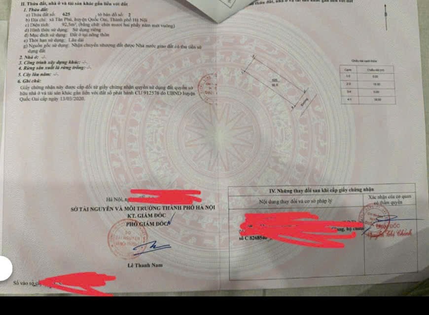 ĐẤT CHÍNH CHỦ - MẶT TIỀN Xã Tân Phú, Huyện Quốc Oai, TP Hà Nội