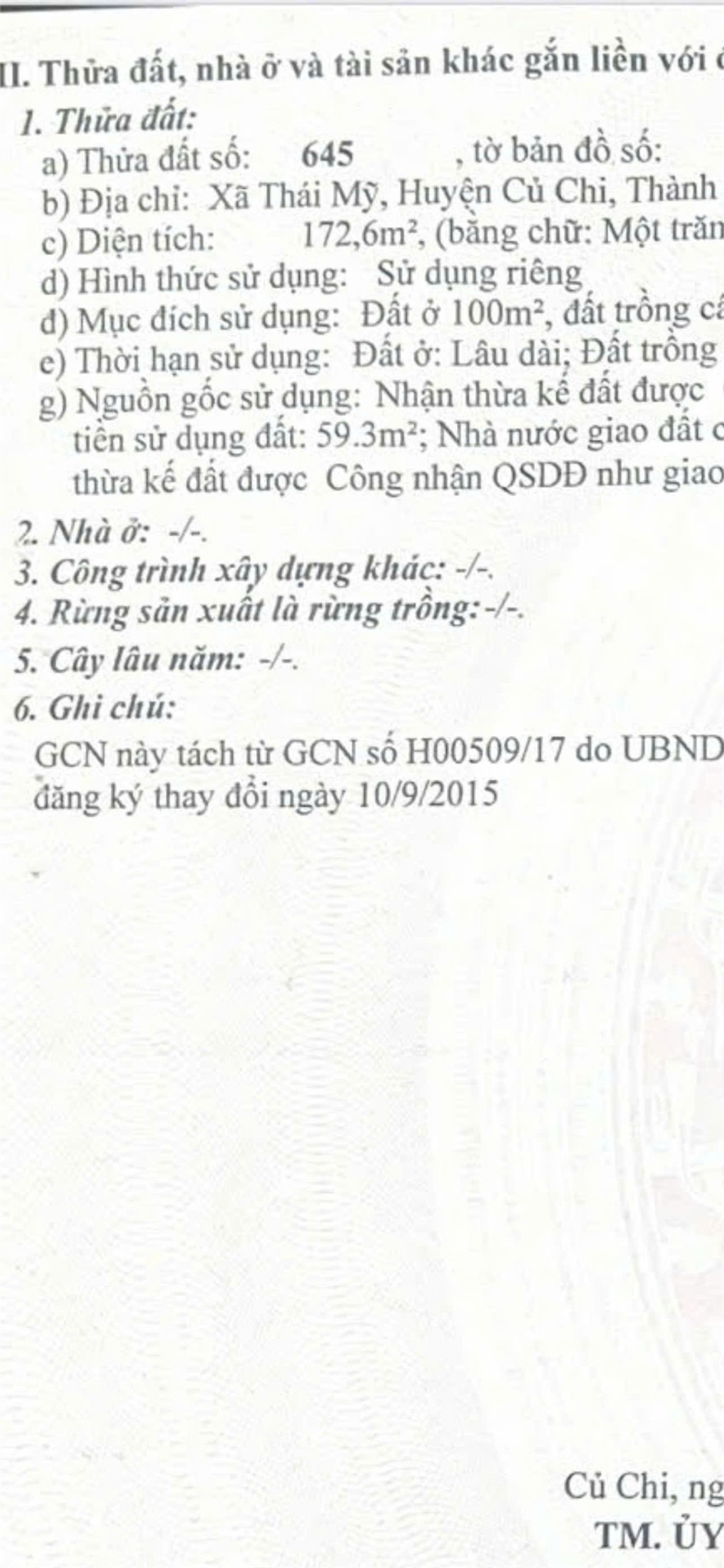 ĐẤT ĐẸP – GIÁ TỐT – CHÍNH CHỦ CẦN BÁN Tại Xã Thái Mỹ, Củ Chi, Hồ Chí Minh