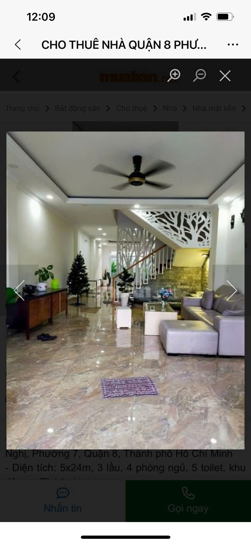 CHÍNH CHỦ CHO THUÊ NHÀ NGUYÊN CĂN QUẬN 8 – PHƯỜNG 7, TPHCM- ĐƯỜNG 105B TRỊNH QUANG NGHỊ, KDC PHÚ LỢI