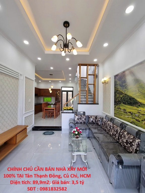 NHÀ ĐẸP – GIÁ TỐT – CHÍNH CHỦ CẦN BÁN NHÀ XÂY MỚI 100% TẠI Tân Thạnh Đông, Củ Chi, HCM