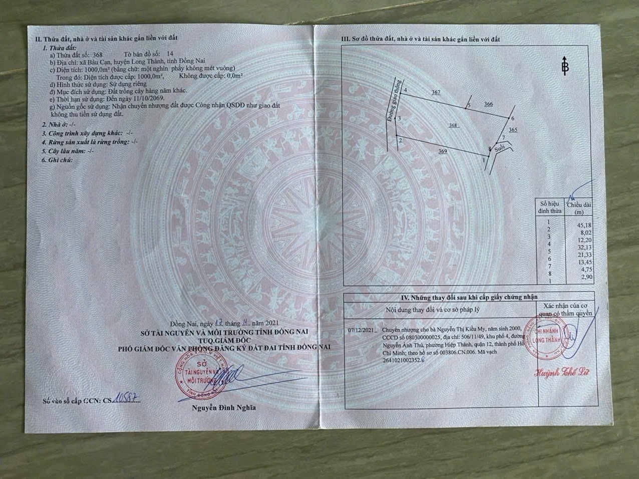 LÔ ĐẤT VỊ TRÍ ĐẸP - GIÁ TỐT tại xã Bàu Cạn, huyện Long Thành, tỉnh Đồng Nai