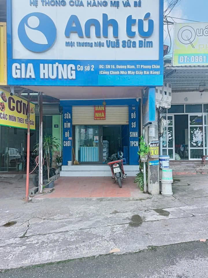 CHÍNH CHỦ CẦN BÁN NHÀ 2 TẦNG MẶT PHỐ ĐƯỜNG NAM – PHONG CHÂU, THỊ TRẤN BÃI BẰNG, HUYỆN PHÙ NINH