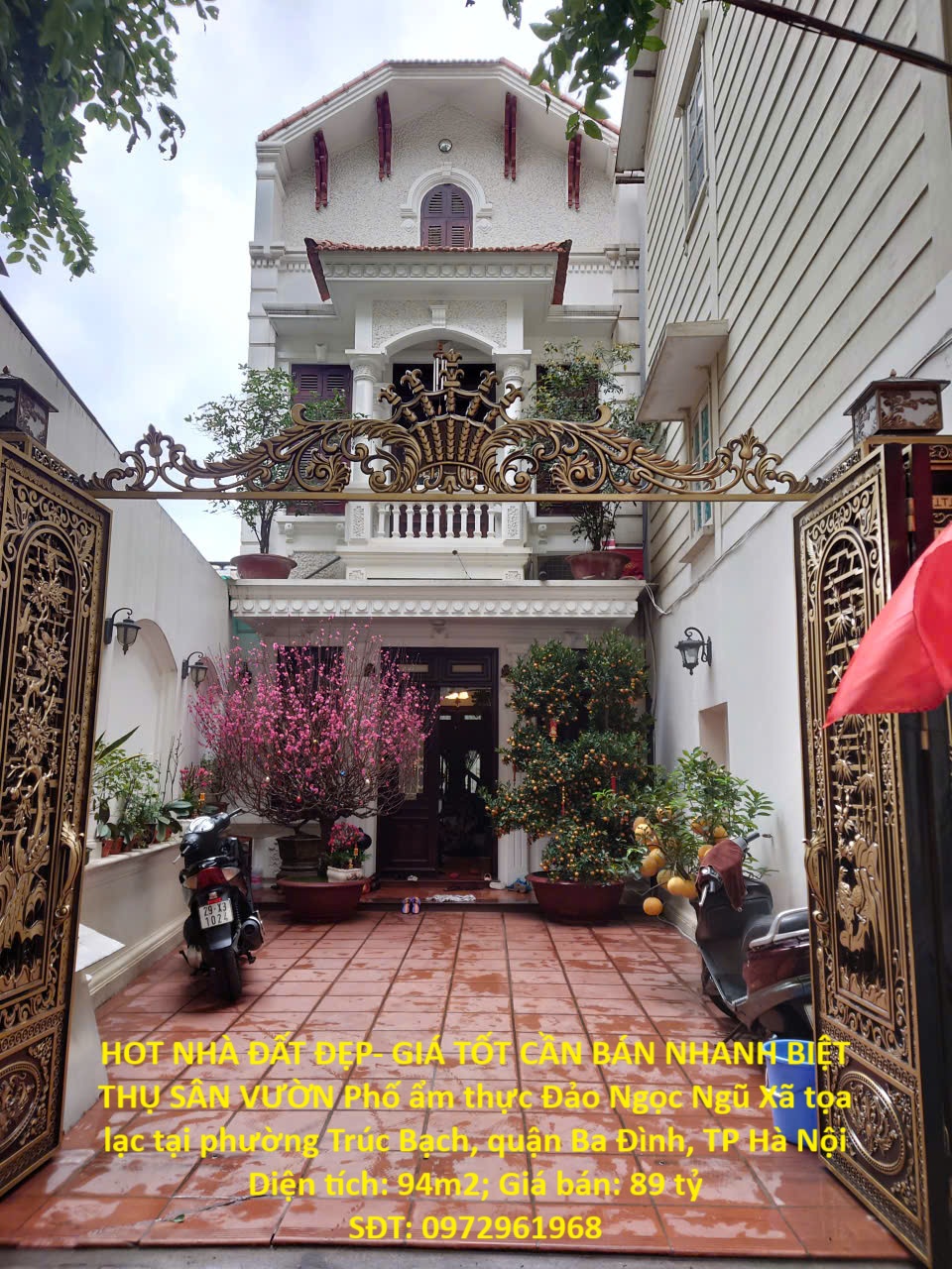 HOT NHÀ ĐẤT ĐẸP- GIÁ TỐT CẦN BÁN NHANH BIỆT THỤ SÂN VƯỜN khu phố ẩm thực Đảo Ngọc Ngũ Xá P.Trúc Bạch