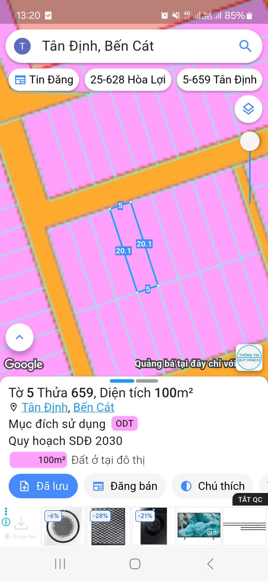 ĐẤT ĐẸP - GIÁ TỐT - Bán GẤP Lô Đất Tiềm Năng Tại Tân Định, Bến Cát, Bình Dương