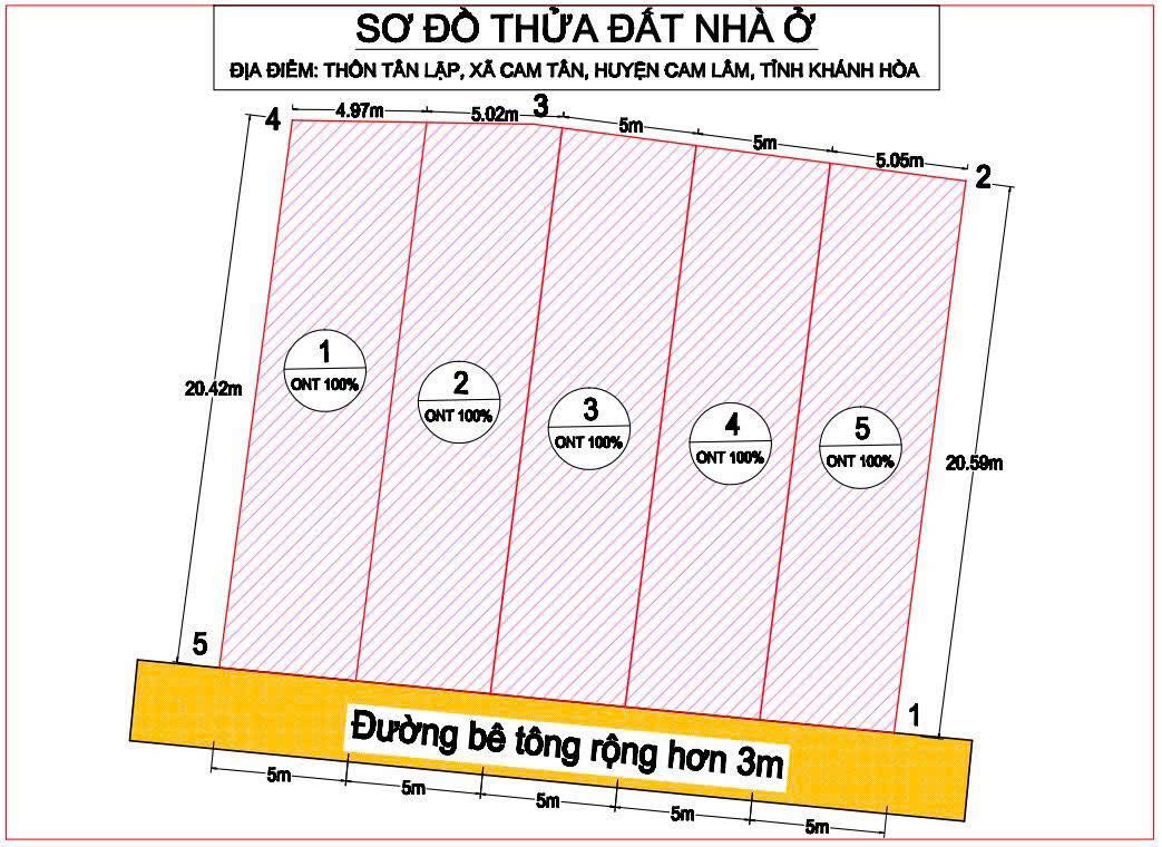 CHÍNH CHỦ BÁN ĐẤT ĐẸP - Giá tốt - Vị Trí Đẹp tại thôn Tân Lập, Cam Tân, Cam Lâm, Khánh Hòa