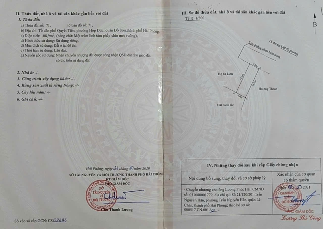 LÔ HOA HẬU 108.9M² – ĐƯỜNG NHỰA QUY HOẠCH 12M – VIEW MƯƠNG THOÁNG – GIÁ 19.X TRIỆU/M² – ZALO 0567 222 555