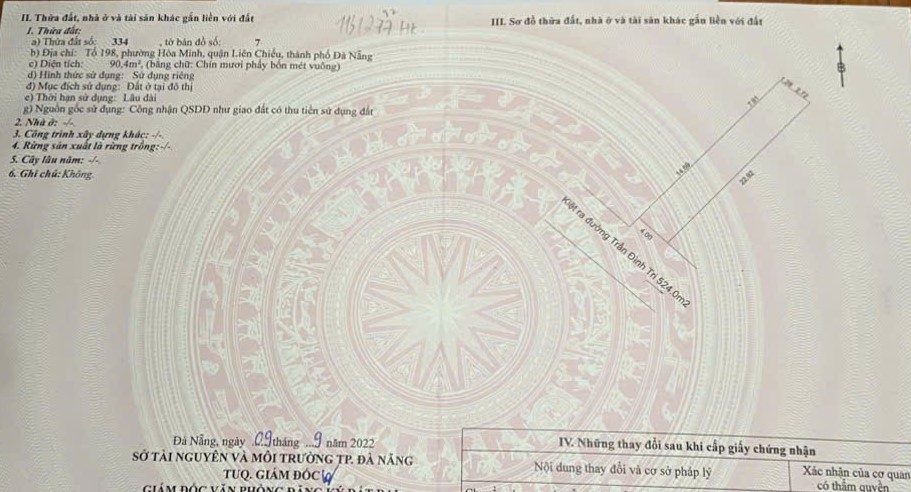 Cần bán đất kiệt trước nhà 5m đường Trần Đình Tri - Gần biển