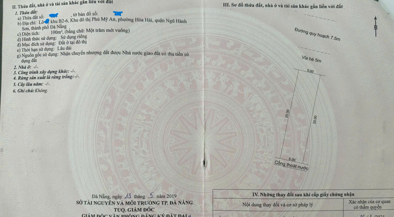 Bán lô NGUYỄN QUÝ ANH (Đường 7m5) - Ngũ Hành Sơn -Đối diện FPT PLAZA