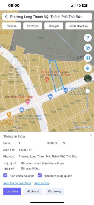 Bán gấp đất Mặt tiền đường Số 1 - khu Hoàng Hữu Nam, Long Thạnh Mỹ, Quận 9. GIÁ CHỈ 45TR/M2