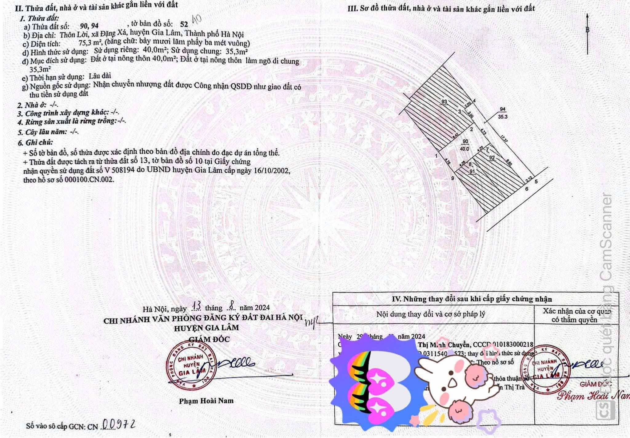 CHÍNH CHỦ CẦN BÁN 40 M2 THÔN LỜI-ĐẶNG XÁ, GIÁ CHỈ 3.45 TỶ, LH 0985865658