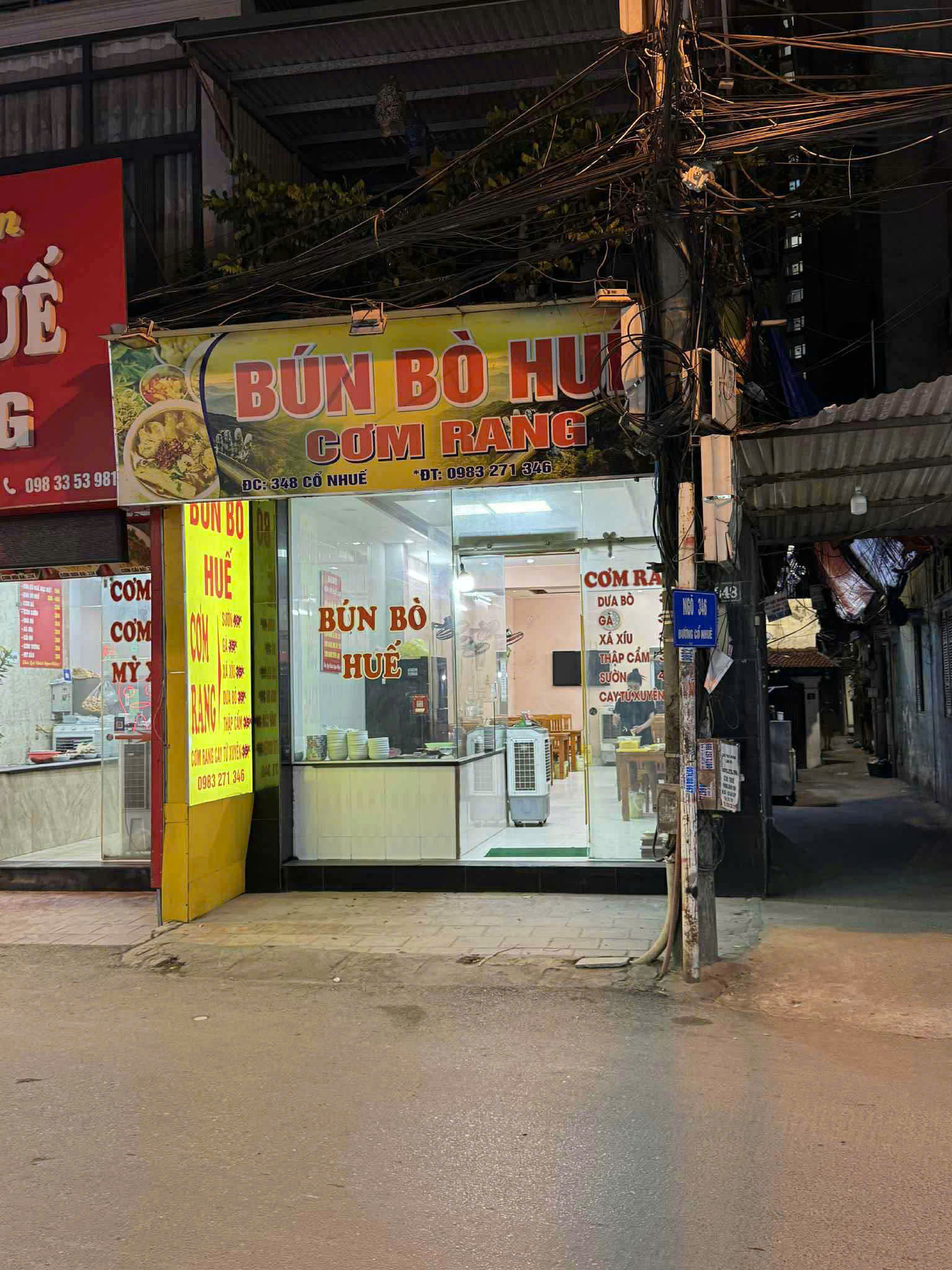 SANG NHƯỢNG QUÁN CƠM RANG – BÚN BÒ HUẾ TẠI 348 Đ. CỔ NHUẾ, BẮC TỪ LIÊM, HÀ NỘI