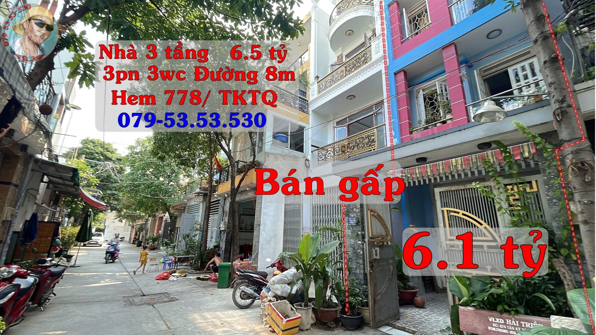 Bán gấp Nhà 3 tầng hẽm 778 Tân Kỳ Tân Quý, TpHCM. Đường ô tô giá giảm từ 6.5 tỷ còn 6.1 tỷ bán gấp O79-53.53.53O