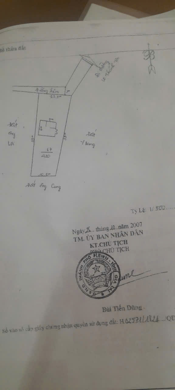 Cần Bán 420m2 Đất Chính Chủ Tại Hẻm 76 Lê Thánh Tôn, Phường IaKring, Pleiku, Gia Lai