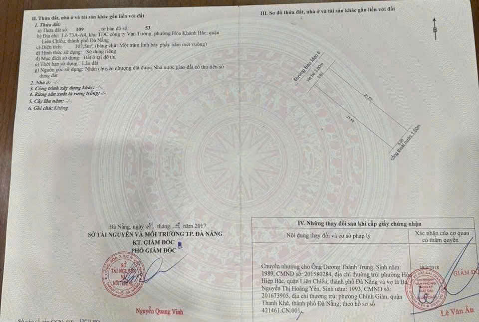 Đất mt đường Bàu Mạc 6 Hòa Khánh bắc Liên Chiểu Đà Nẵng