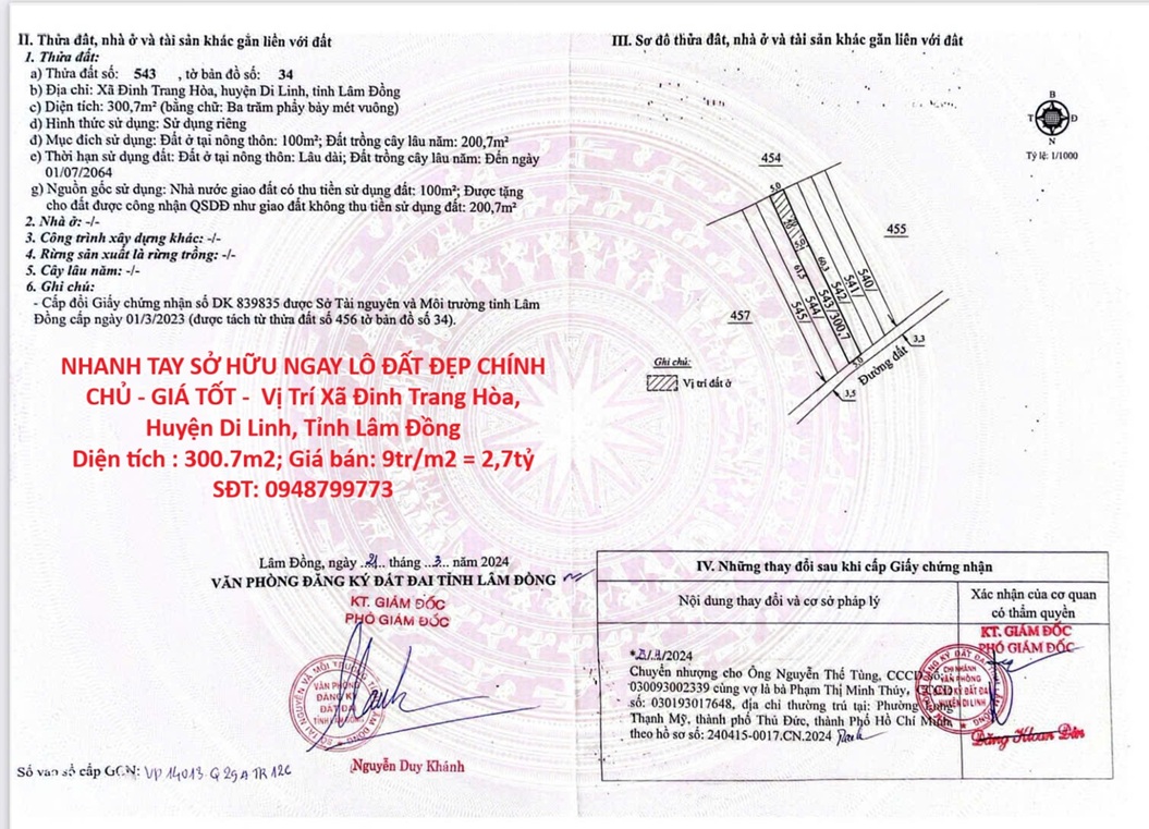 NHANH TAY SỞ HỮU NGAY LÔ ĐẤT ĐẸP CHÍNH CHỦ - GIÁ TỐT - Vị Trí Huyện Di Linh, Tỉnh Lâm Đồng