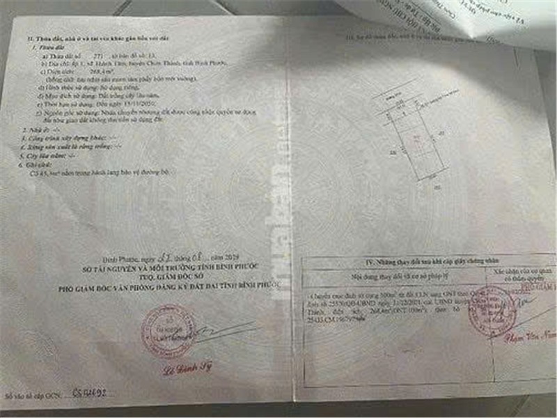 HOT HOT - CẦN BÁN LÔ ĐẤTVỊ TRÍ ĐẸP TẠI Xã Thành Tâm, Huyện Chơn Thành, Bình Phước