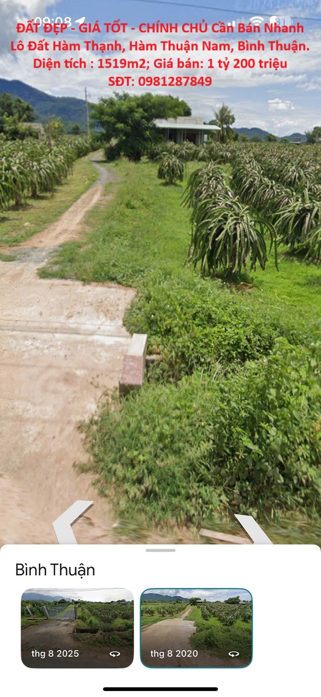 ĐẤT ĐẸP - GIÁ TỐT - CHÍNH CHỦ Cần Bán Nhanh Lô Đất Hàm Thạnh, Hàm Thuận Nam, Bình Thuận.