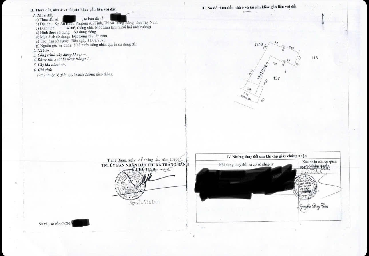 CHÍNH CHỦ CẦN BÁN LÔ ĐẤT ĐẸP – GIÁ ĐẦU TƯ Tại Xã An Tịnh, Huyện Trảng Bàng, Tây Ninh