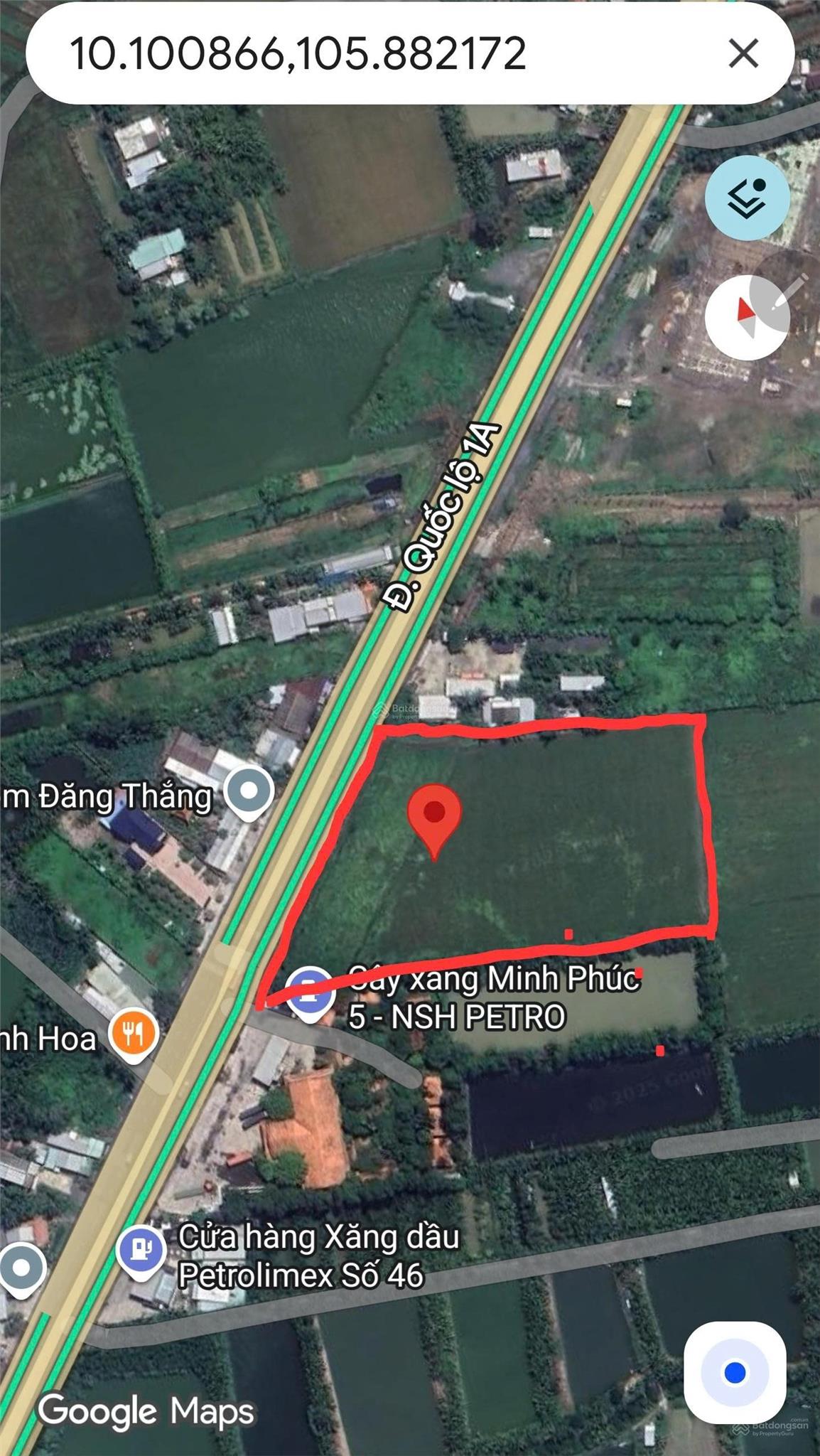 Chính chủ bán gấp đất mặt tiền Quốc lộ 1A Vĩnh Long, 14.244,3m², ngang 113,19m, giao thương sầm uất