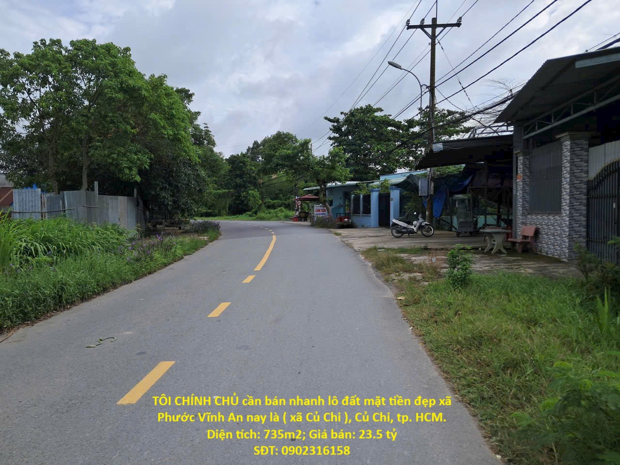 TÔI CHÍNH CHỦ cần bán nhanh lô đất mặt tiền đẹp khu vực huyện Củ Chi, TPHCM